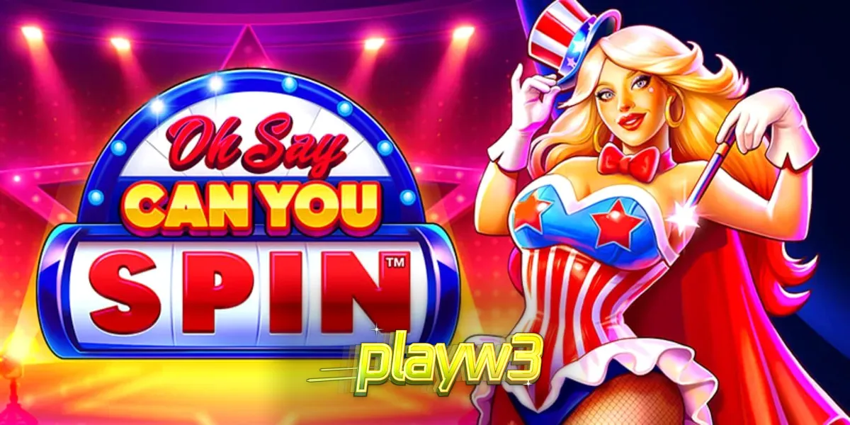 Tampilan visual slot Oh Say Can You Spin dengan tema patriotik dan elemen kabaret.